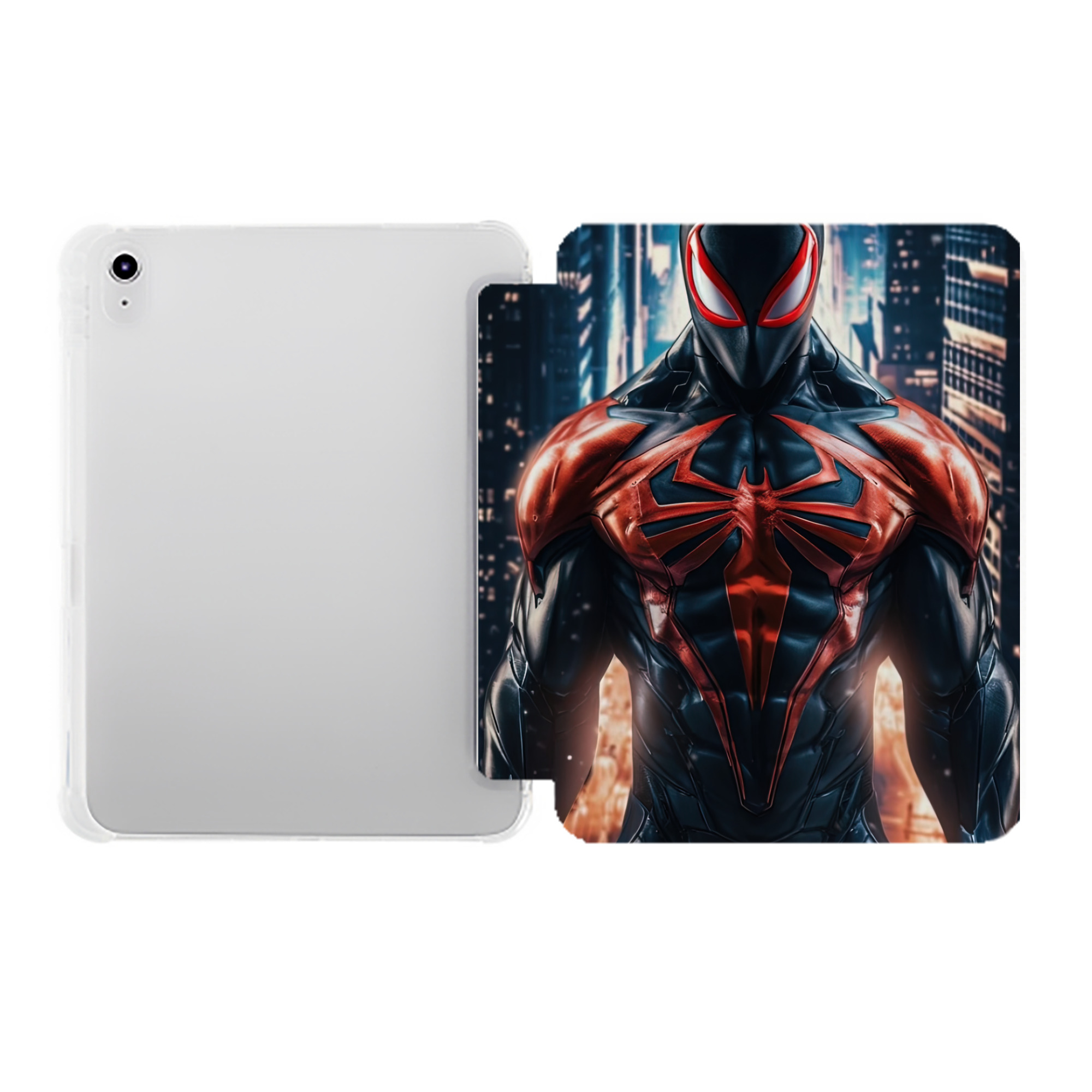 （画像用） Spider Man スパイダーマン IPad ケース ペン収納付き 三つ折りスタンド PUレザー×シリコン 対応機種9.5/10.5/10.9インチ